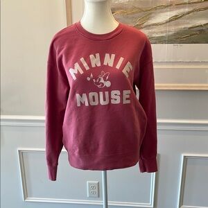 Minnie Mouse Pink Crewneck Sweatshirt With a Music Theme